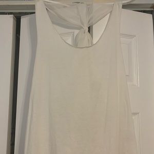 Women’s White Flowy Tank with Tie in the back
